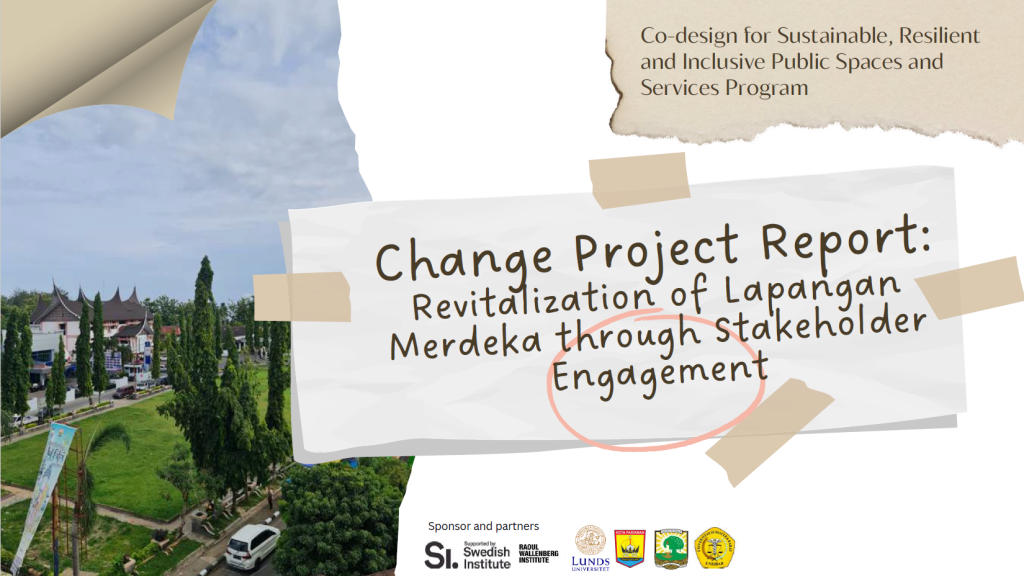 Front page of the presentation of a change project on stakeholder engagement in a public square. 